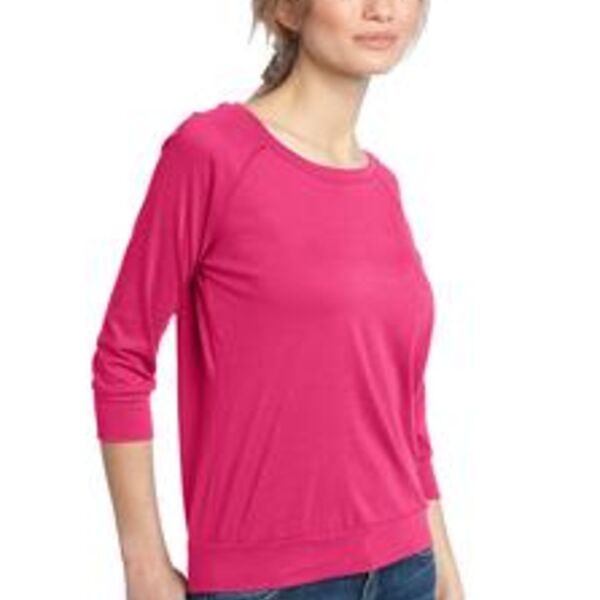 District Made™ - Ladies Modal Blend 3/4-Sleeve Raglan DM482  Thumbnail