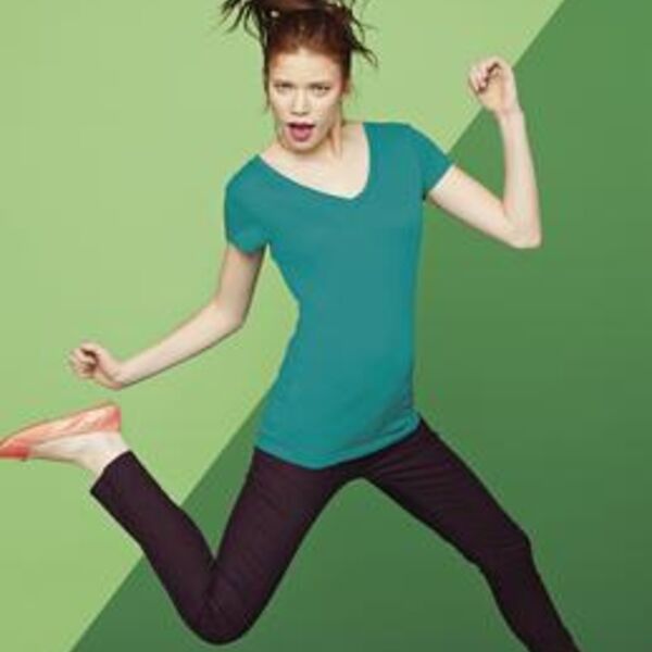 District® - Juniors Modal Blend Double V-Neck Tee DT282 Thumbnail